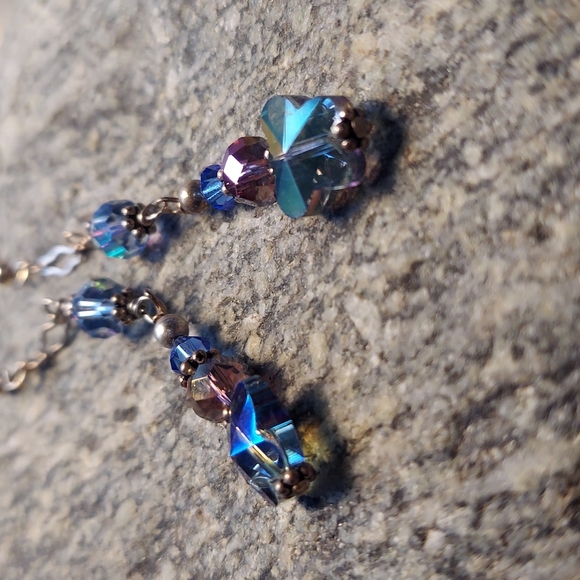 Sterling and chrystal earrings. - Picture 3 of 3